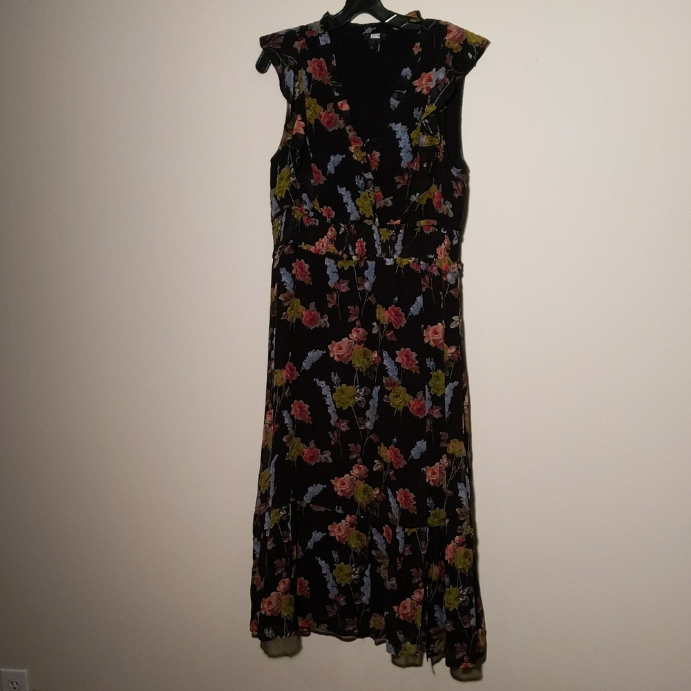 PAIGE Multicolor Floral Midi Dress